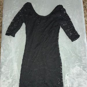 Black tight floral dress